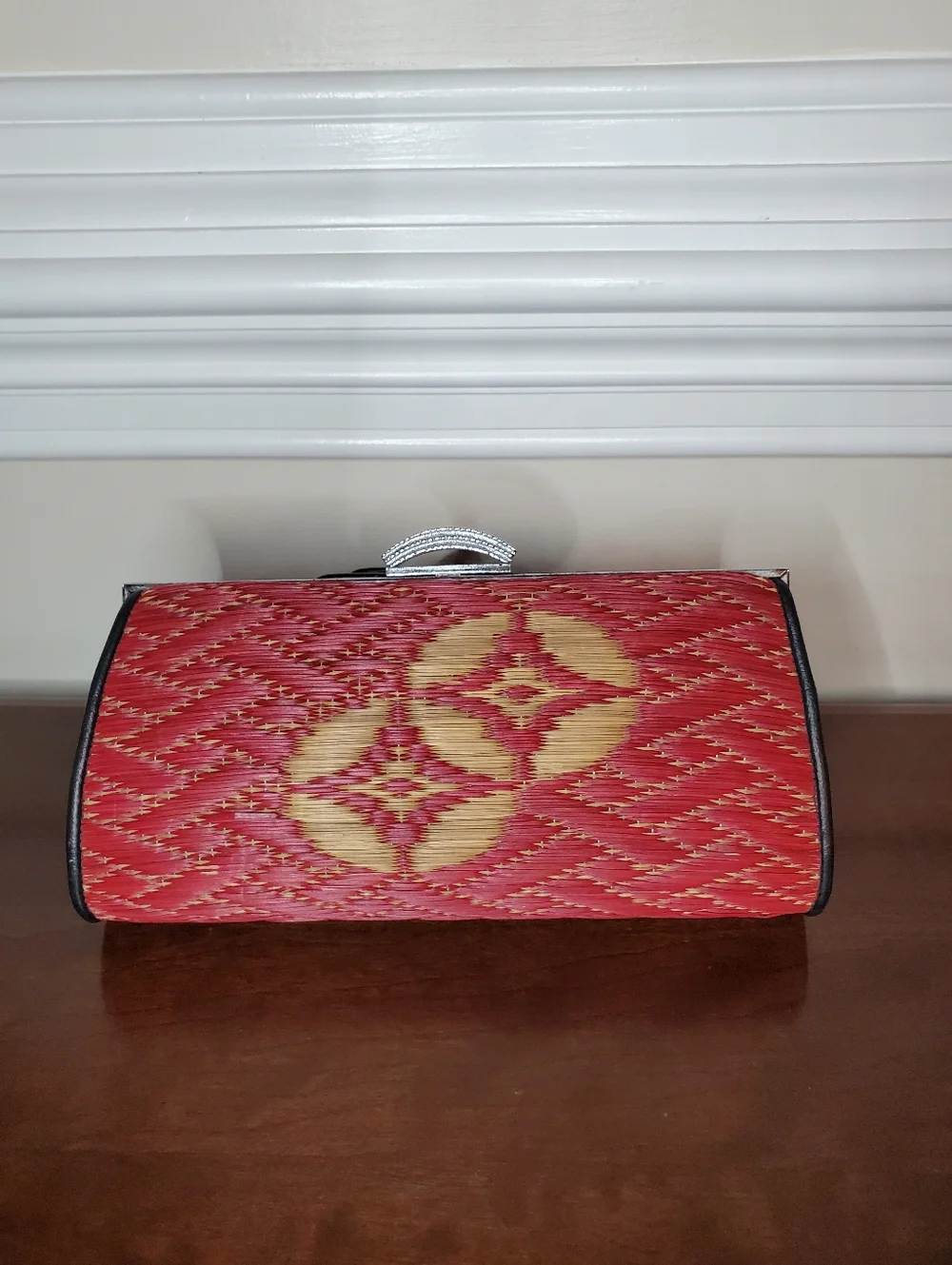 Vintage Japanese Igusa (Woven Grass) Kimono Clutch